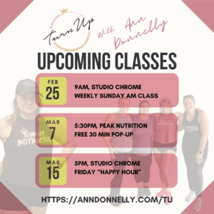 Turn Up with Ann Donnelly Upcoming Classes