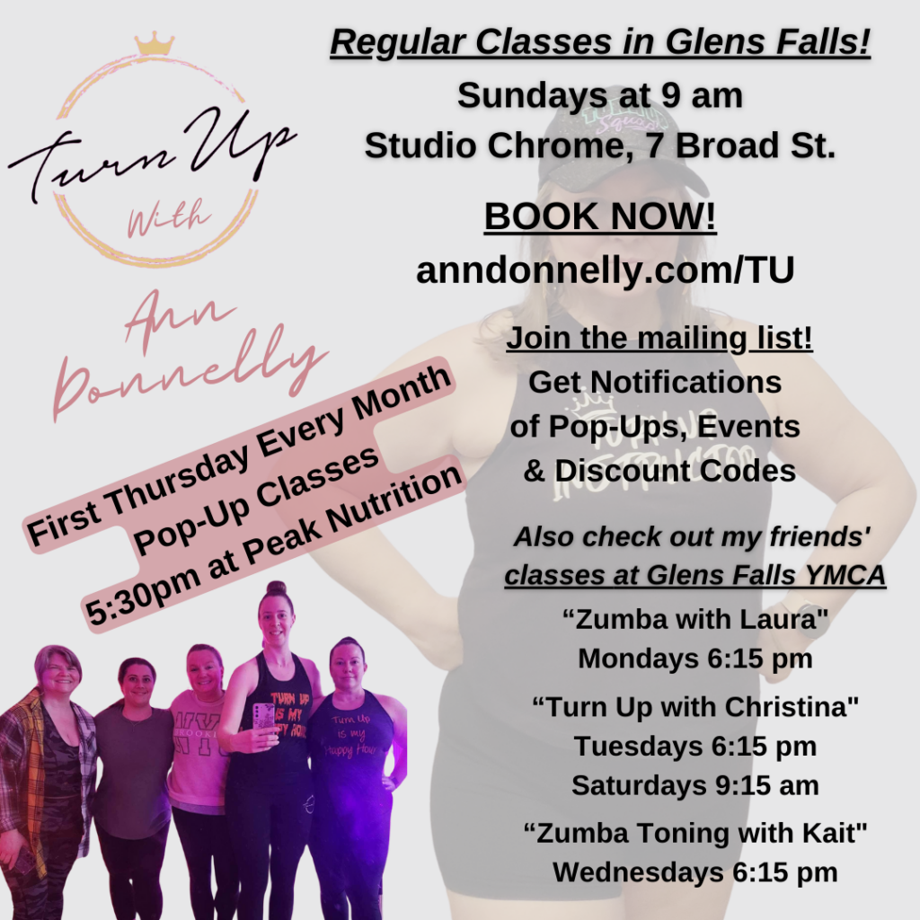 Regular Weekly & Monthly Classes of Turn Up Dance Fitness in Glens Falls NY