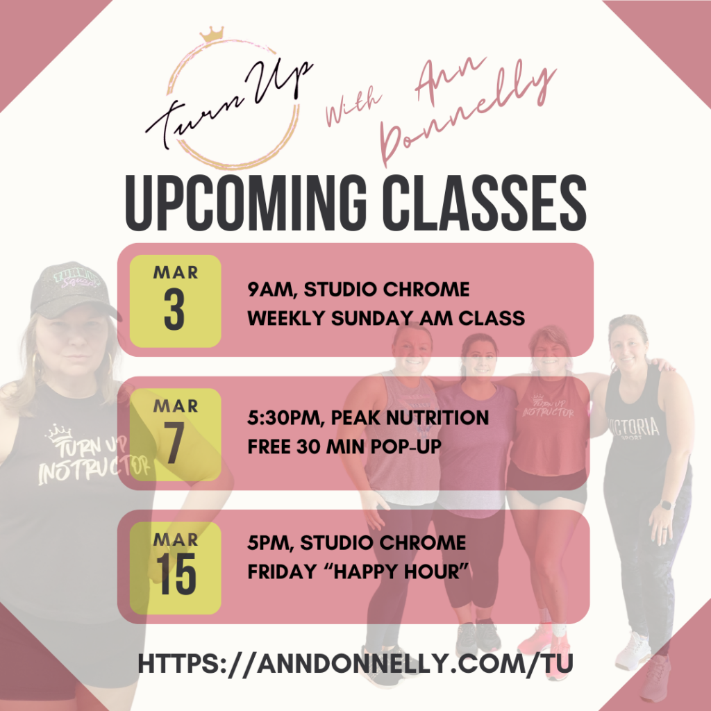 Turn Up with Ann Donnelly Upcoming Classes